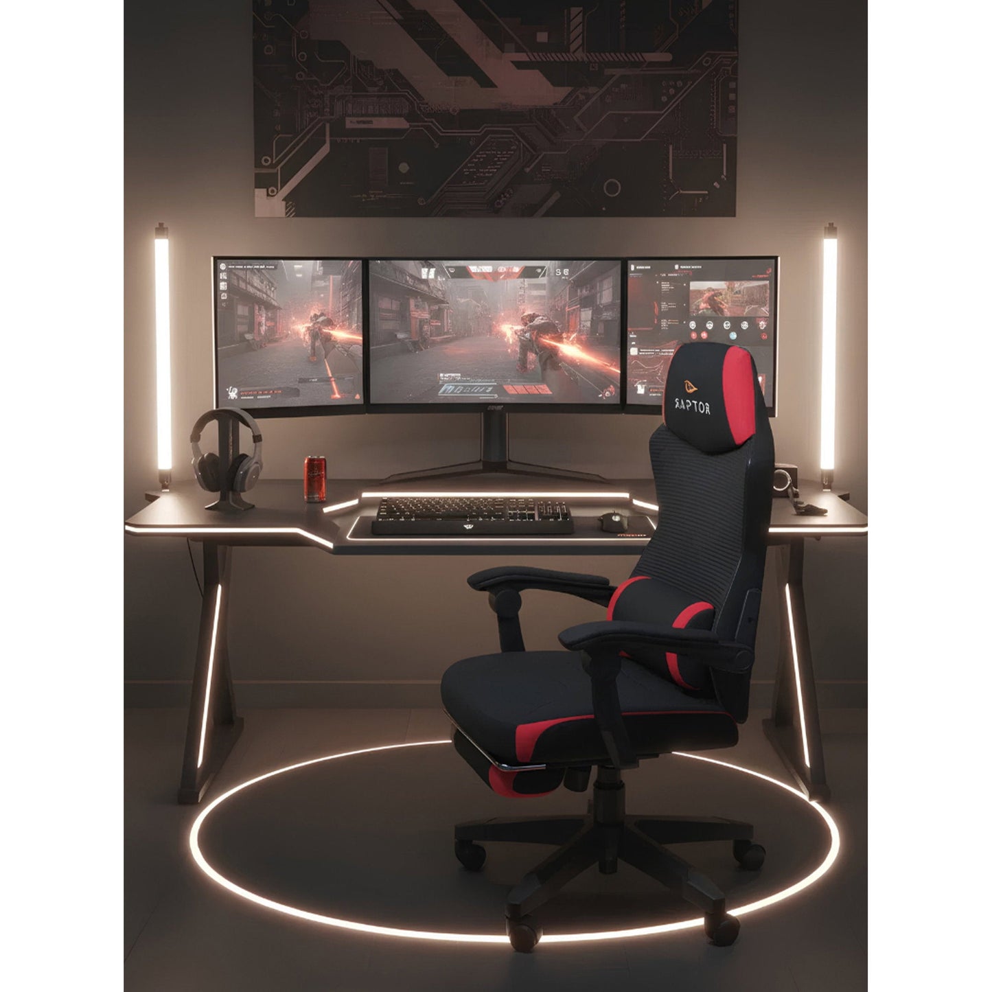 Καρέκλα Gaming Raptor Venom Κόκκινο 65x63x115