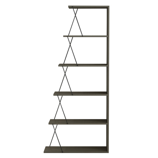 ΒΙΒΛΙΟΘΗΚΗ ΜΙΝΙ TARS OLIVE GREY ME ΜΑΥΡΕΣ ΒΕΡΓΕΣ 65x22-24x146