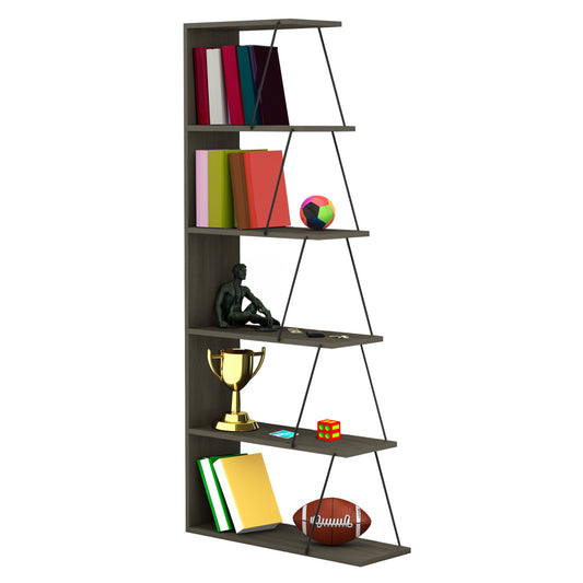 ΒΙΒΛΙΟΘΗΚΗ ΜΙΝΙ TARS OLIVE GREY ME ΜΑΥΡΕΣ ΒΕΡΓΕΣ 65x22-24x146