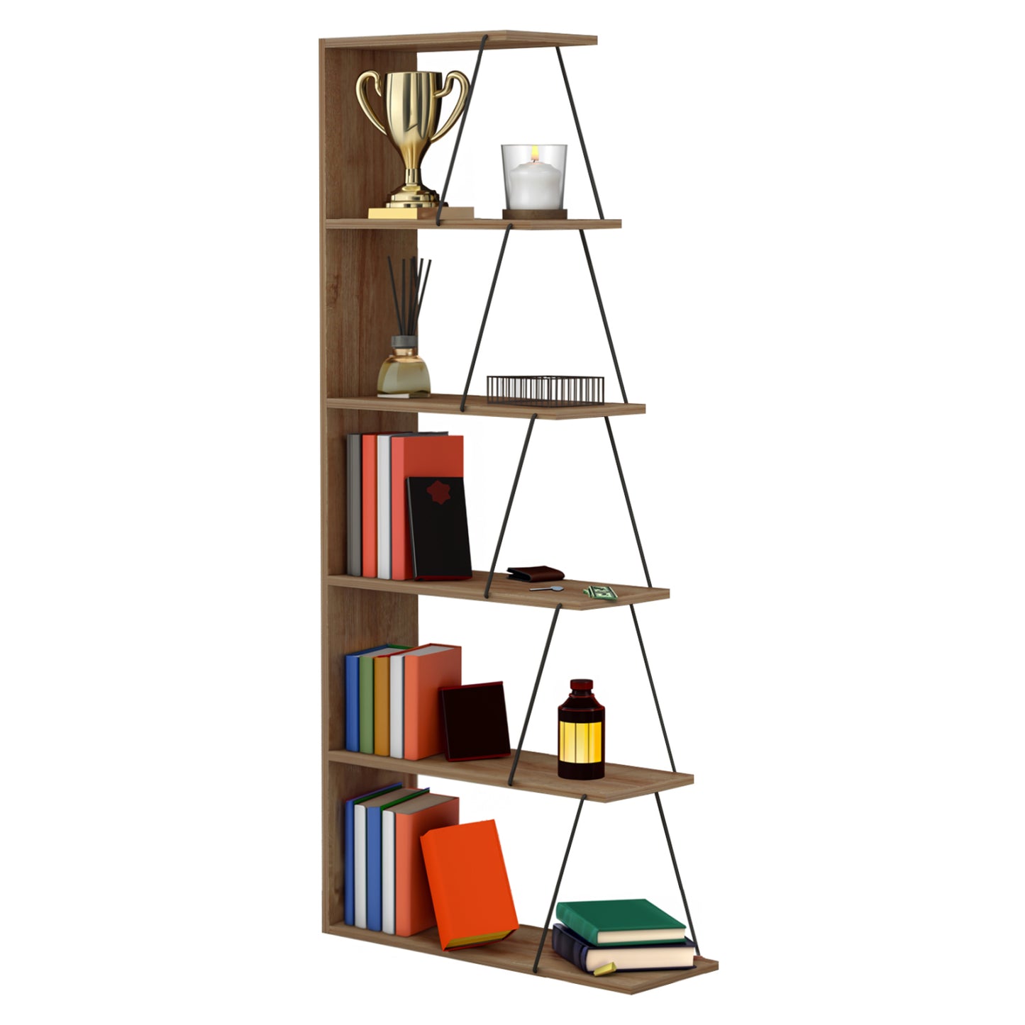 MINI TARS LIBRARY NATURAL OAK BLACK METAL BARS 65x22-24x146
