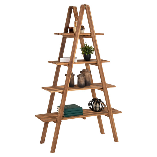 ΒΙΒΛΙΟΘΗΚΗ STAM TEAK ΞΥΛΟ ΣΕ ΦΥΣΙΚΟ ΧΡΩΜΑ 120x33x180