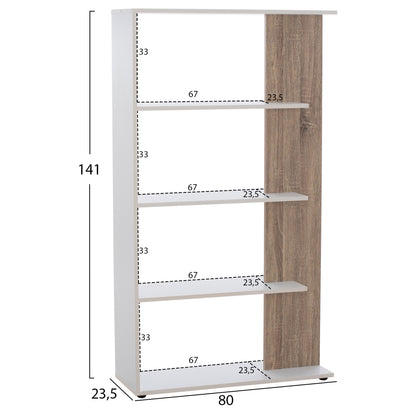 HARVEY BOOKCASE WHITE 80x23x141