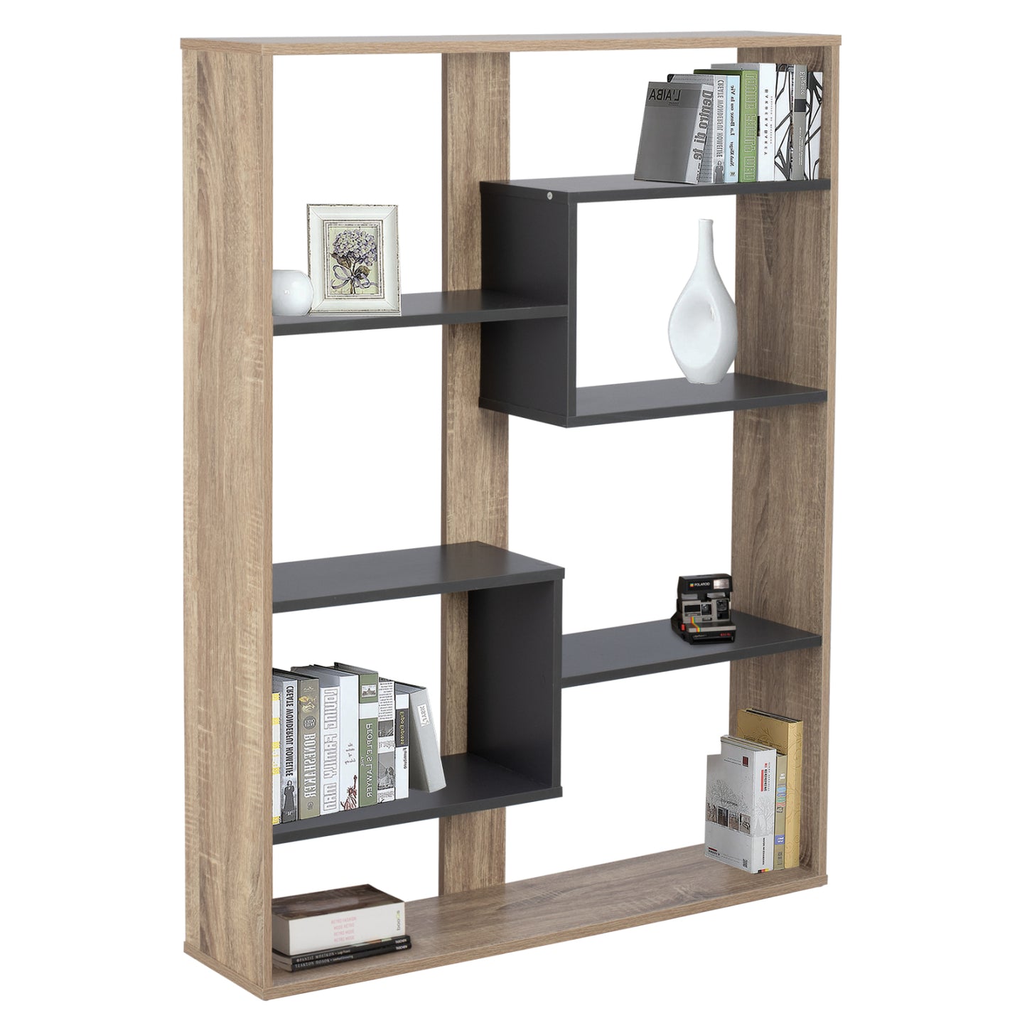 MARCELINE GREY BOOKCASE 100x21x124.5