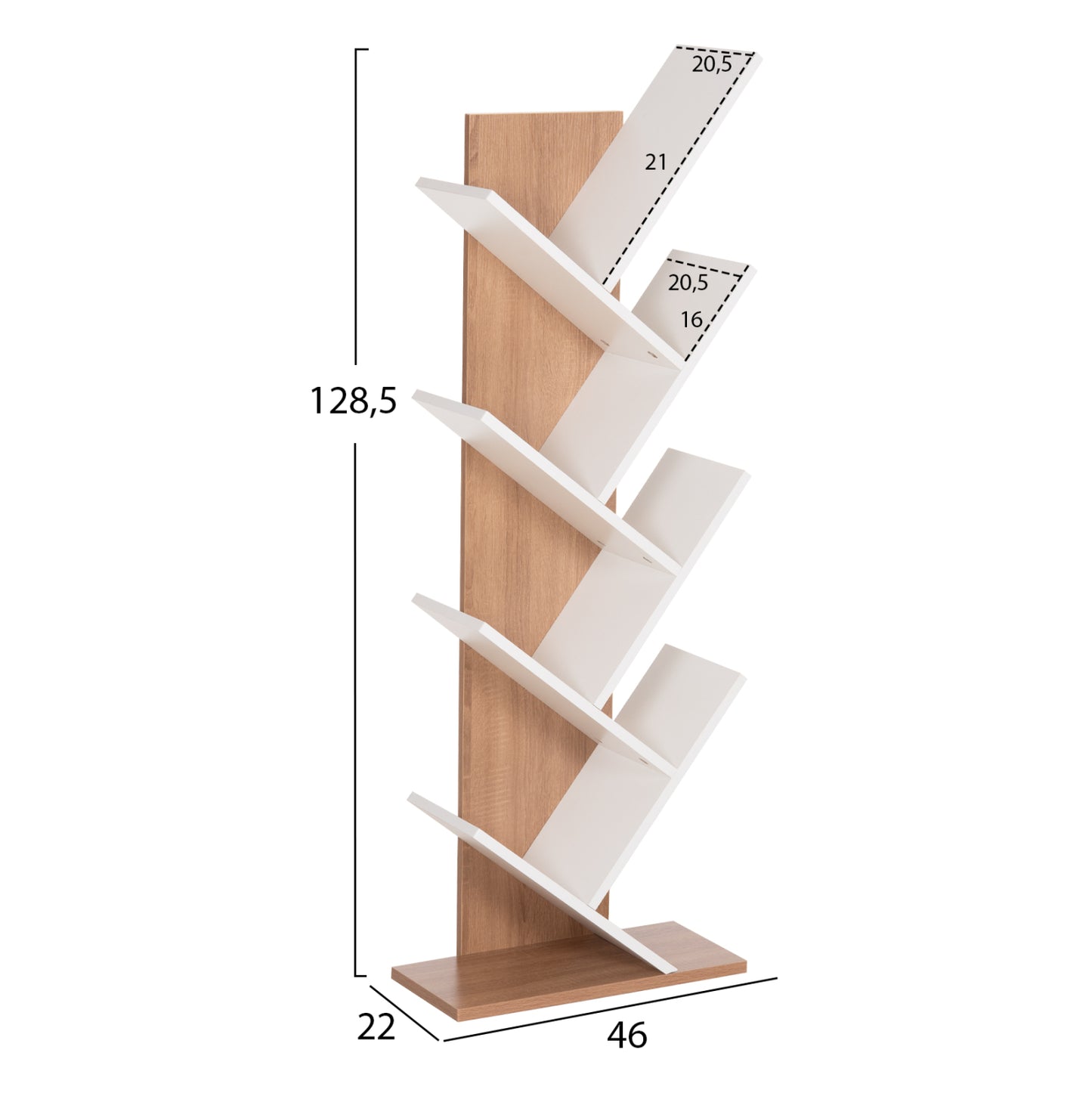 ΒΙΒΛΙΟΘΗΚΗ LIANA ΜΕΛΑΜΙΝΗ SONAMA/ΛΕΥΚΟ 46x22x128,5
