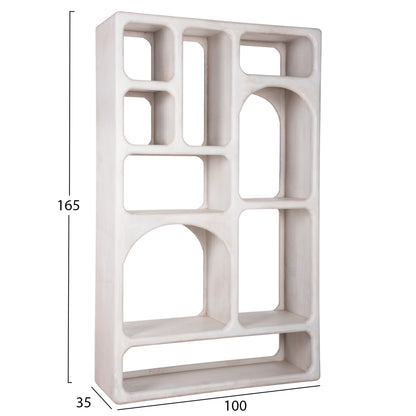 ΒΙΒΛΙΟΘΗΚΗ HANDYR ΜΑΣΙΦ ΞΥΛΟ MANGO ΣΕ ΛΕΥΚΟ ΧΡΩΜΑ 100x35x165