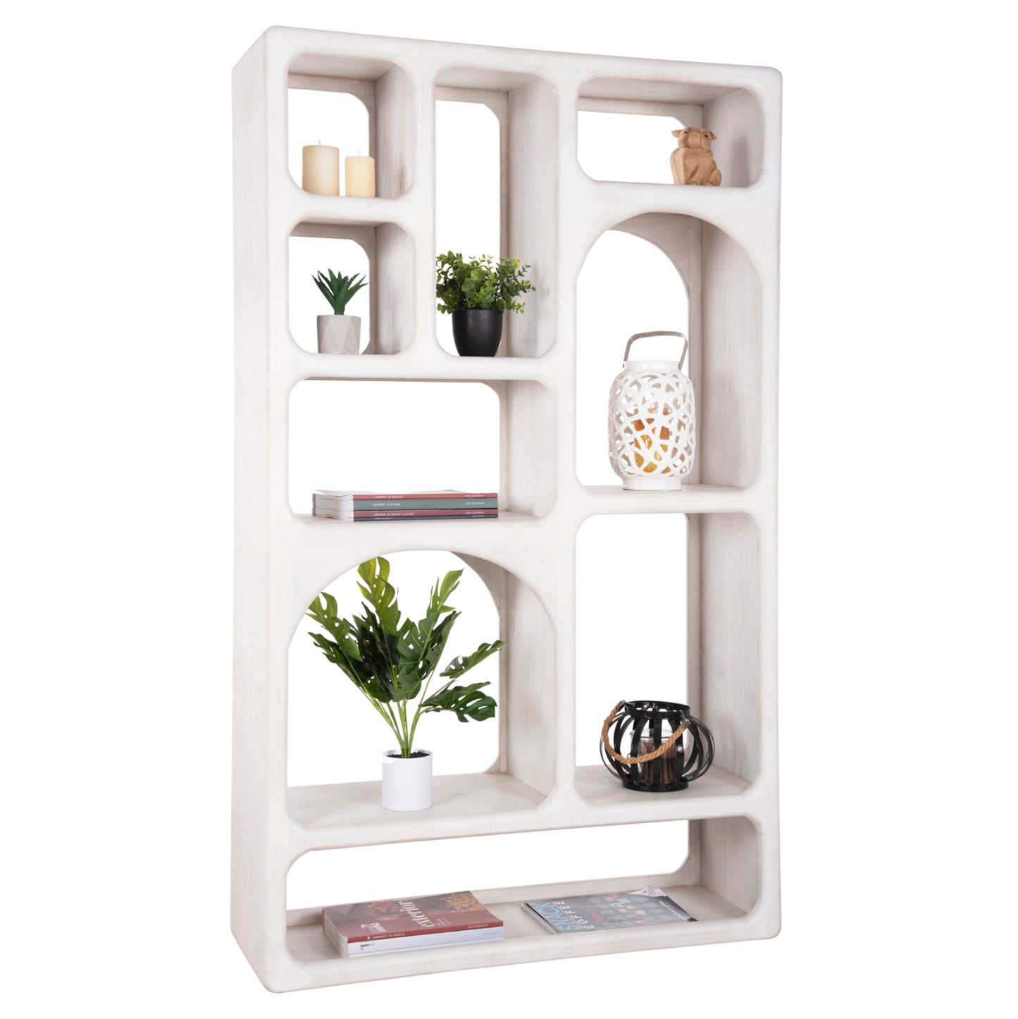 ΒΙΒΛΙΟΘΗΚΗ HANDYR ΜΑΣΙΦ ΞΥΛΟ MANGO ΣΕ ΛΕΥΚΟ ΧΡΩΜΑ 100x35x165