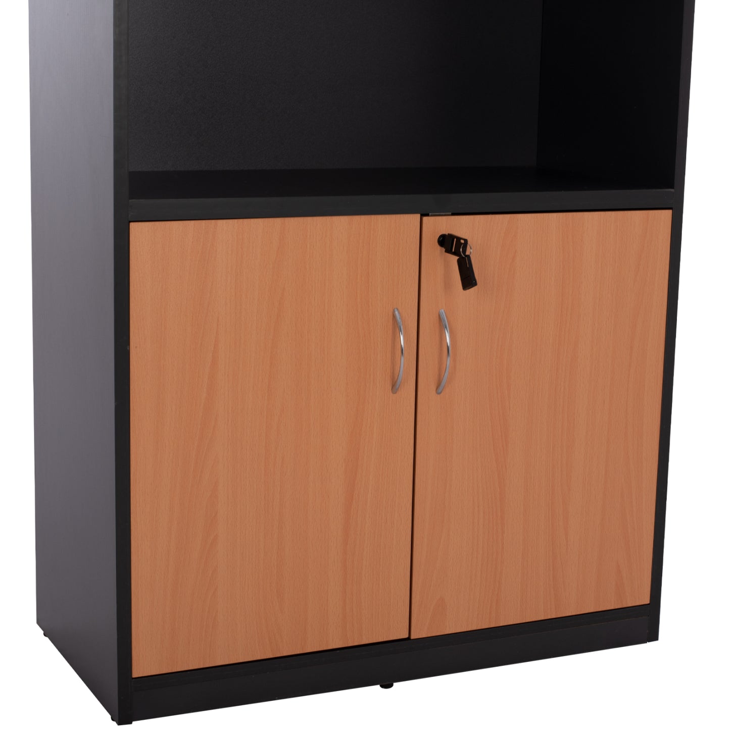 ABELINA PROFESSIONAL OFFICE BOOKCASE IN BEECH COLOUR WITH 2 DOORS 80x39x179