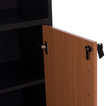 ABELINA PROFESSIONAL OFFICE BOOKCASE IN BEECH COLOUR WITH 2 DOORS 80x39x179