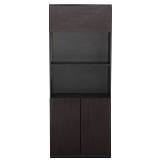 ΒΙΒΛΙΟΘΗΚΗ ΓΡΑΦΕΙΟΥ ΕΠΑΓΓΕΛΜΑΤΙΚΗ ROSEWOOD ΜΕΛΑΜΙΝΗ ΓΚΡΙ WENGE 80x40x200