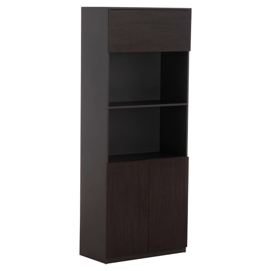 ΒΙΒΛΙΟΘΗΚΗ ΓΡΑΦΕΙΟΥ ΕΠΑΓΓΕΛΜΑΤΙΚΗ ROSEWOOD ΜΕΛΑΜΙΝΗ ΓΚΡΙ WENGE 80x40x200