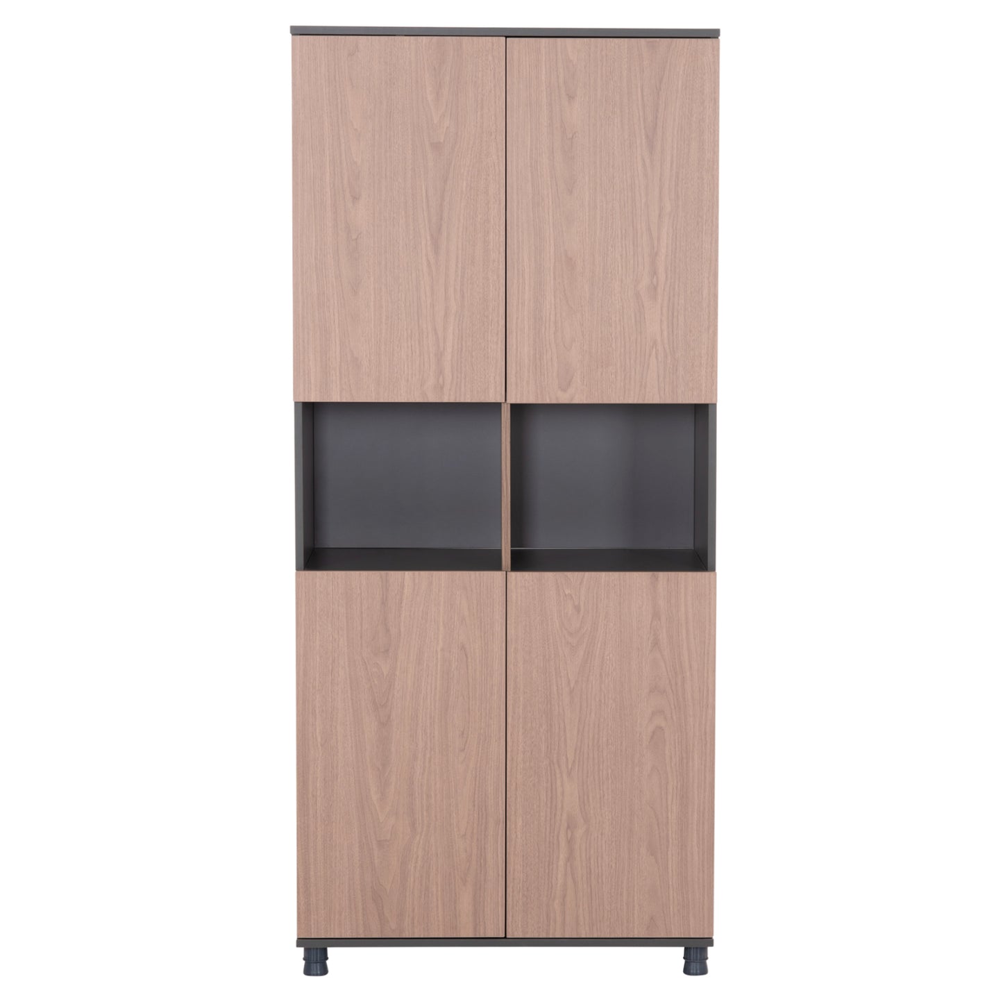 OFFICE BOOKCASE MAVIX MELAMINE GREY WALNUT 80x40x180