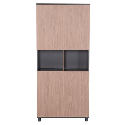 OFFICE BOOKCASE MAVIX MELAMINE GREY WALNUT 80x40x180