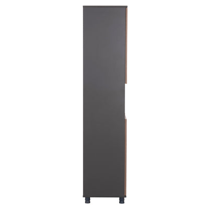 OFFICE BOOKCASE MAVIX MELAMINE GREY WALNUT 80x40x180