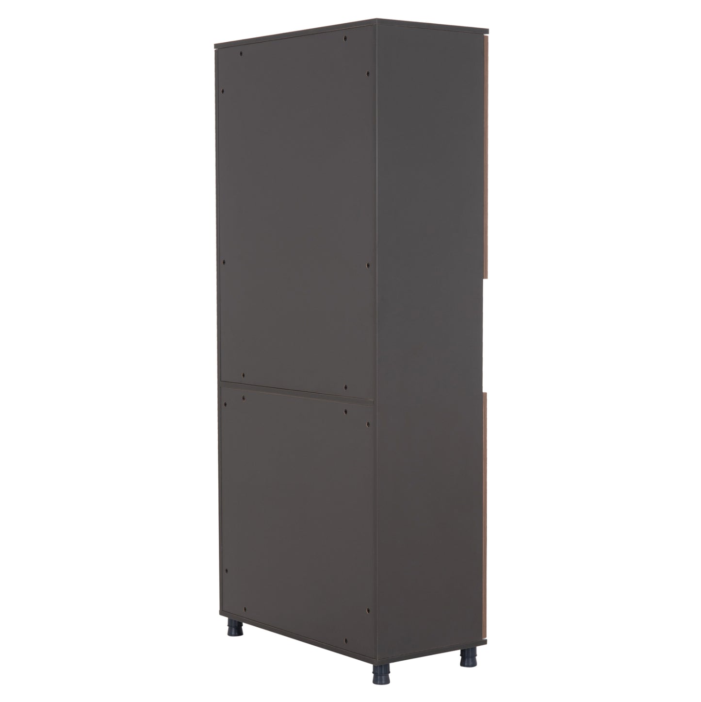 OFFICE BOOKCASE MAVIX MELAMINE GREY WALNUT 80x40x180