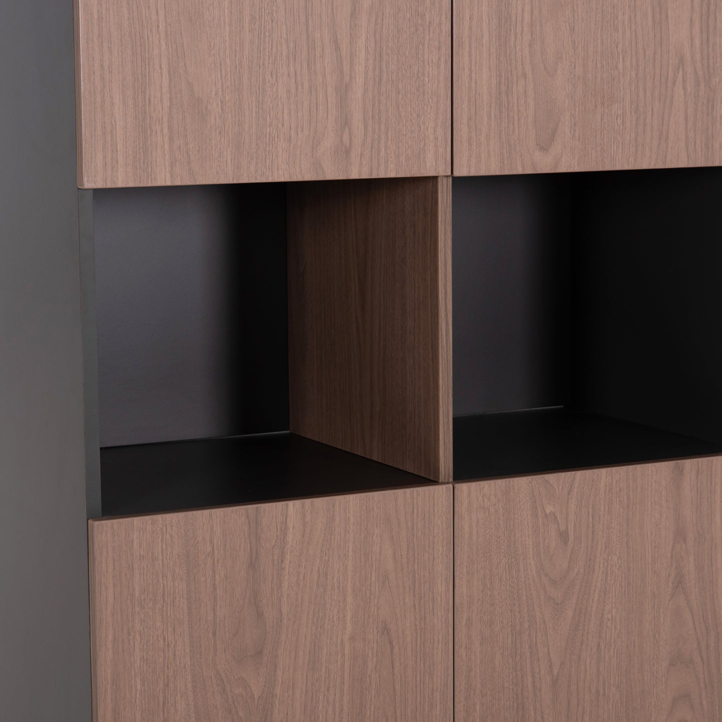 OFFICE BOOKCASE MAVIX MELAMINE GREY WALNUT 80x40x180