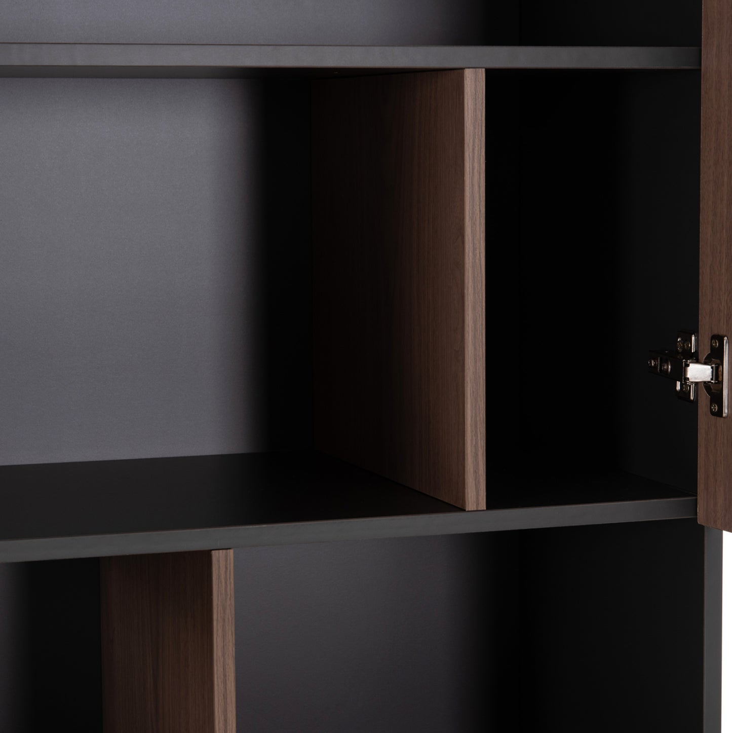 OFFICE BOOKCASE MAVIX MELAMINE GREY WALNUT 80x40x180