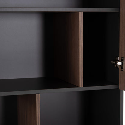 OFFICE BOOKCASE MAVIX MELAMINE GREY WALNUT 80x40x180