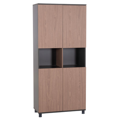 OFFICE BOOKCASE MAVIX MELAMINE GREY WALNUT 80x40x180