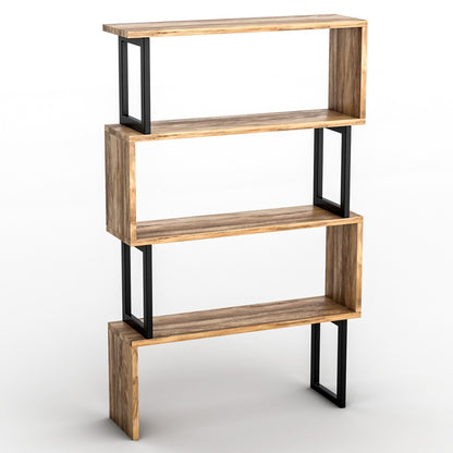 BOOKCASE INGRID WALNUT WITH BLACK FRAME 80x22x128