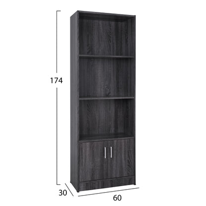 ΒΙΒΛΙΟΘΗΚΗ ΜΕΛΑΜΙΝΗΣ HAYDEN ΣΕ ΑΝΘΡΑΚΙ ΧΡΩΜΑ 60x30x174