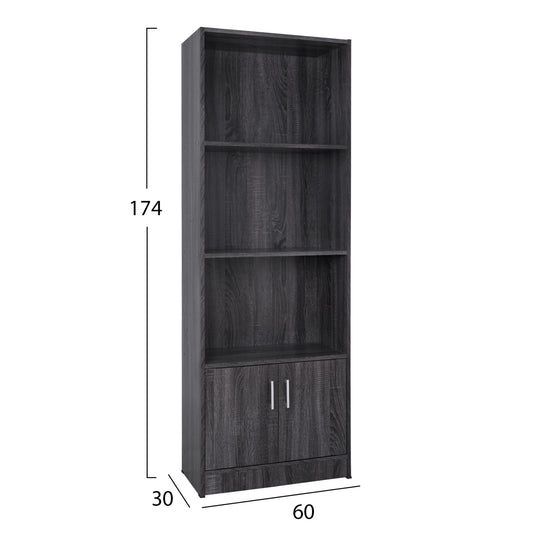 ΒΙΒΛΙΟΘΗΚΗ ΜΕΛΑΜΙΝΗΣ HAYDEN ΣΕ ΑΝΘΡΑΚΙ ΧΡΩΜΑ 60x30x174