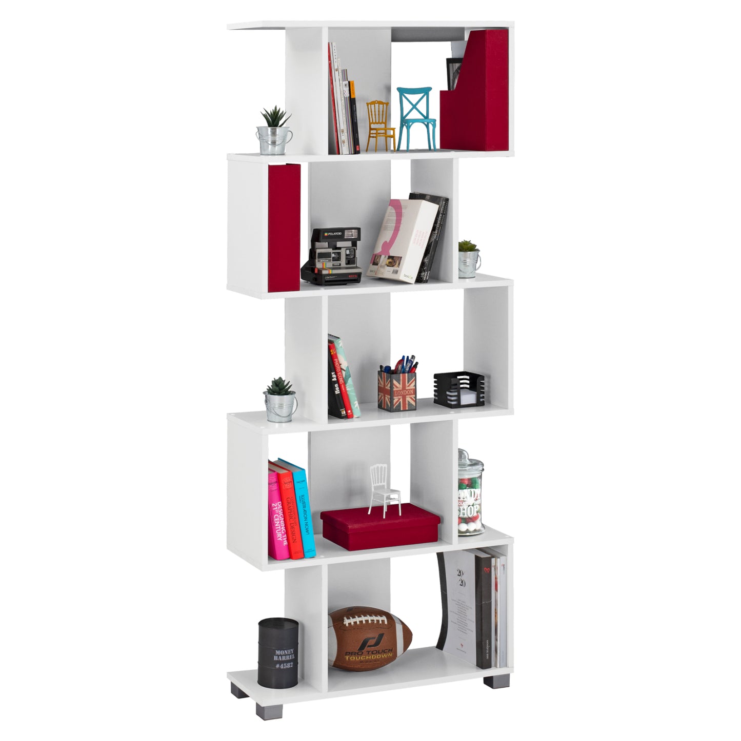 WHITE MELAMINE BOOKCASE 70x25x177