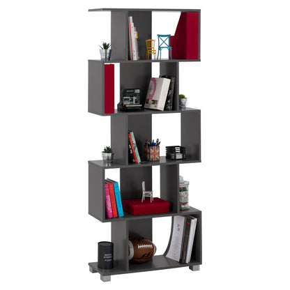 GREY MELAMINE BOOKCASE 70x25x177
