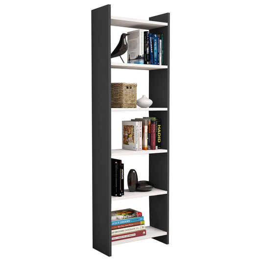 ΒΙΒΛΙΟΘΗΚΗ CLASSIKER ΜΕΛΑΜΙΝΗΣ ΓΚΡΙ ΛΕΥΚΟ 48,5x22x160