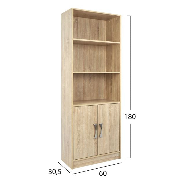 ΒΙΒΛΙΟΘΗΚΗ ΜΕΛΑΜΙΝΗΣ ENSLEY SONAMA ΜΕ ΧΕΡΟΥΛΙ 60x30x180