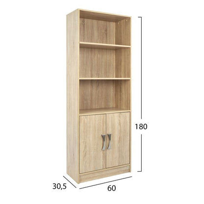 ΒΙΒΛΙΟΘΗΚΗ ΜΕΛΑΜΙΝΗΣ ENSLEY SONAMA ΜΕ ΧΕΡΟΥΛΙ 60x30x180
