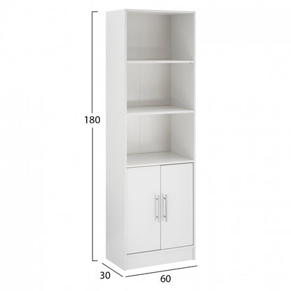 ENSLEY MELAMINE BOOKCASE IN WHITE SHADE 60x30x180