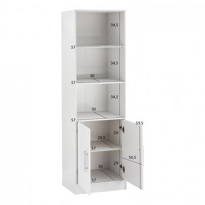 ENSLEY MELAMINE BOOKCASE IN WHITE SHADE 60x30x180