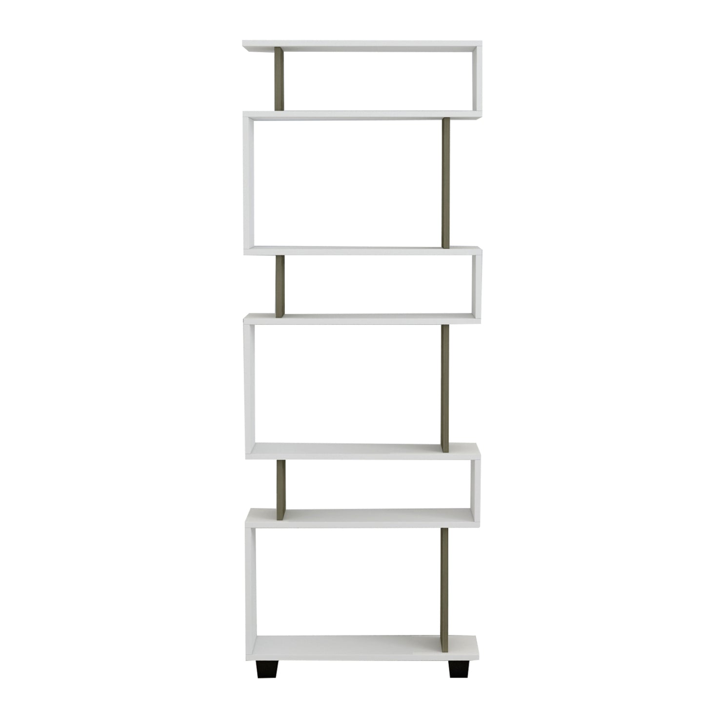 BOOKCASE MELAMINE OWLOLIVE GREY WHITE 60x19,5x165
