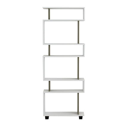 BOOKCASE MELAMINE OWLOLIVE GREY WHITE 60x19,5x165