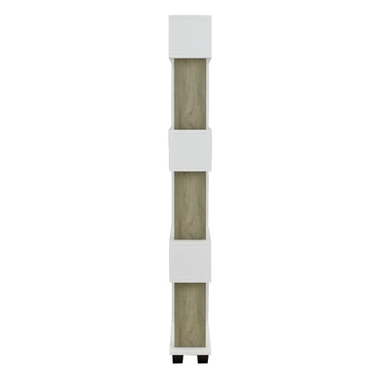 BOOKCASE MELAMINE OWLOLIVE GREY WHITE 60x19,5x165