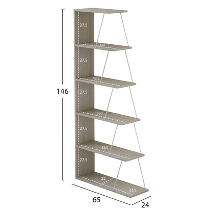 ΒΙΒΛΙΟΘΗΚΗ ΜΕΛΑΜΙΝΗΣ MINI TARS SONOMA ΛΕΥΚΟ 65x22-24x146