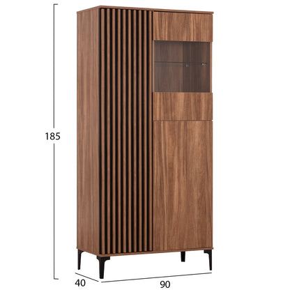 ΒΙΤΡΙΝΑ HARRY ΜΕΛΑΜΙΝΗ ΦΥΣΙΚΟ ΞΥΛΟΥ ΜΑΥΡΟ 90x40x185