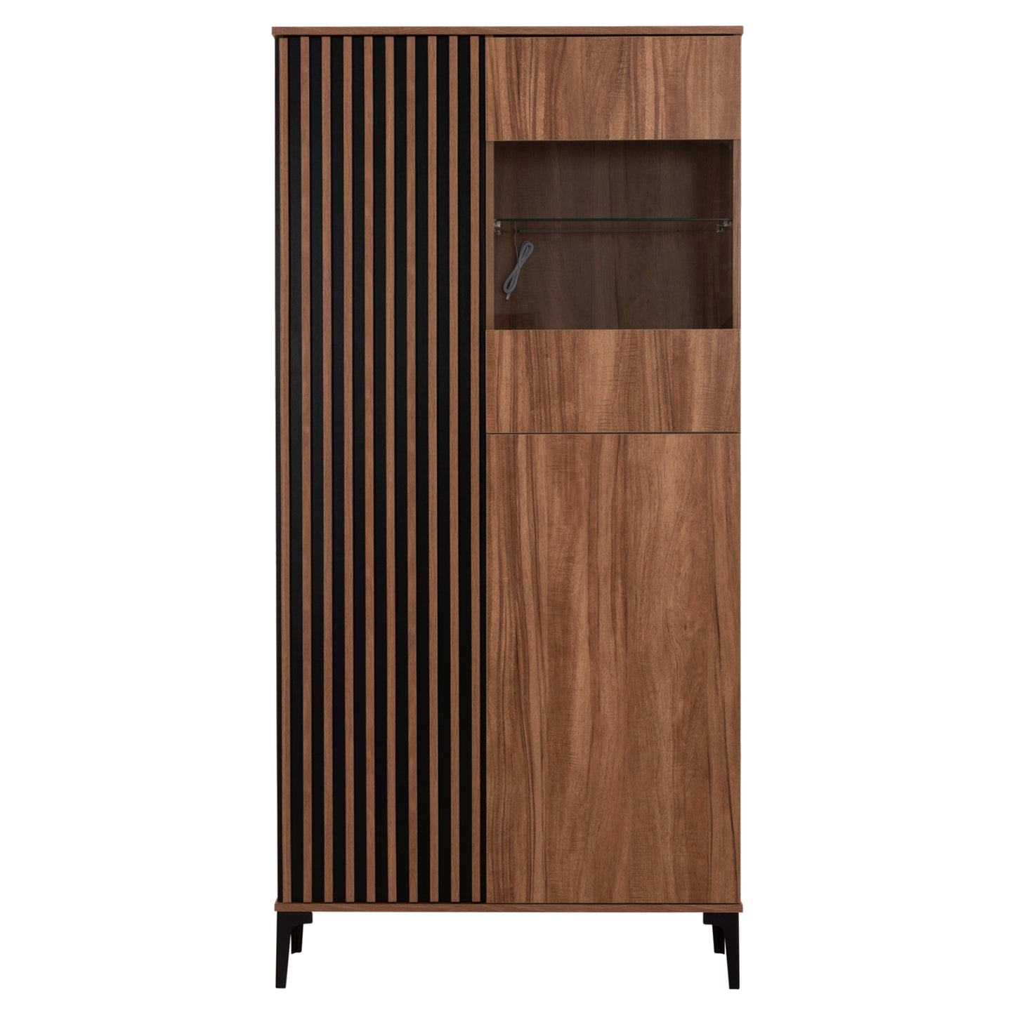 ΒΙΤΡΙΝΑ HARRY ΜΕΛΑΜΙΝΗ ΦΥΣΙΚΟ ΞΥΛΟΥ ΜΑΥΡΟ 90x40x185