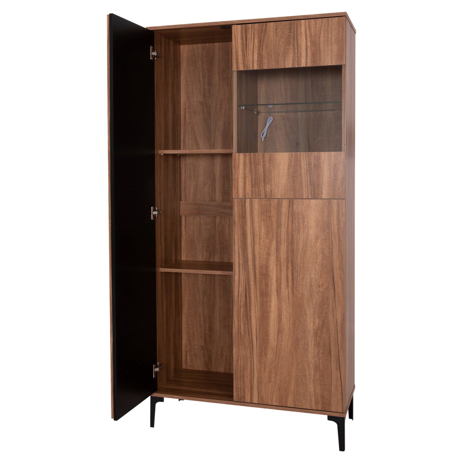 ΒΙΤΡΙΝΑ HARRY ΜΕΛΑΜΙΝΗ ΦΥΣΙΚΟ ΞΥΛΟΥ ΜΑΥΡΟ 90x40x185