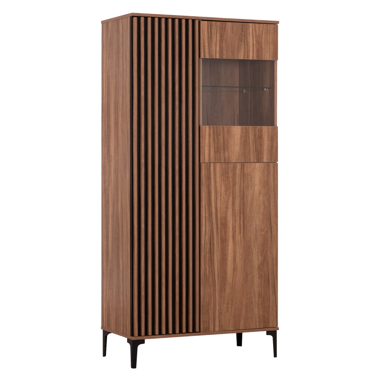 ΒΙΤΡΙΝΑ HARRY ΜΕΛΑΜΙΝΗ ΦΥΣΙΚΟ ΞΥΛΟΥ ΜΑΥΡΟ 90x40x185