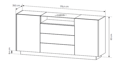 Μπουφές Hori III Μπεζ Ανοιχτό 176.4x39.5x83
