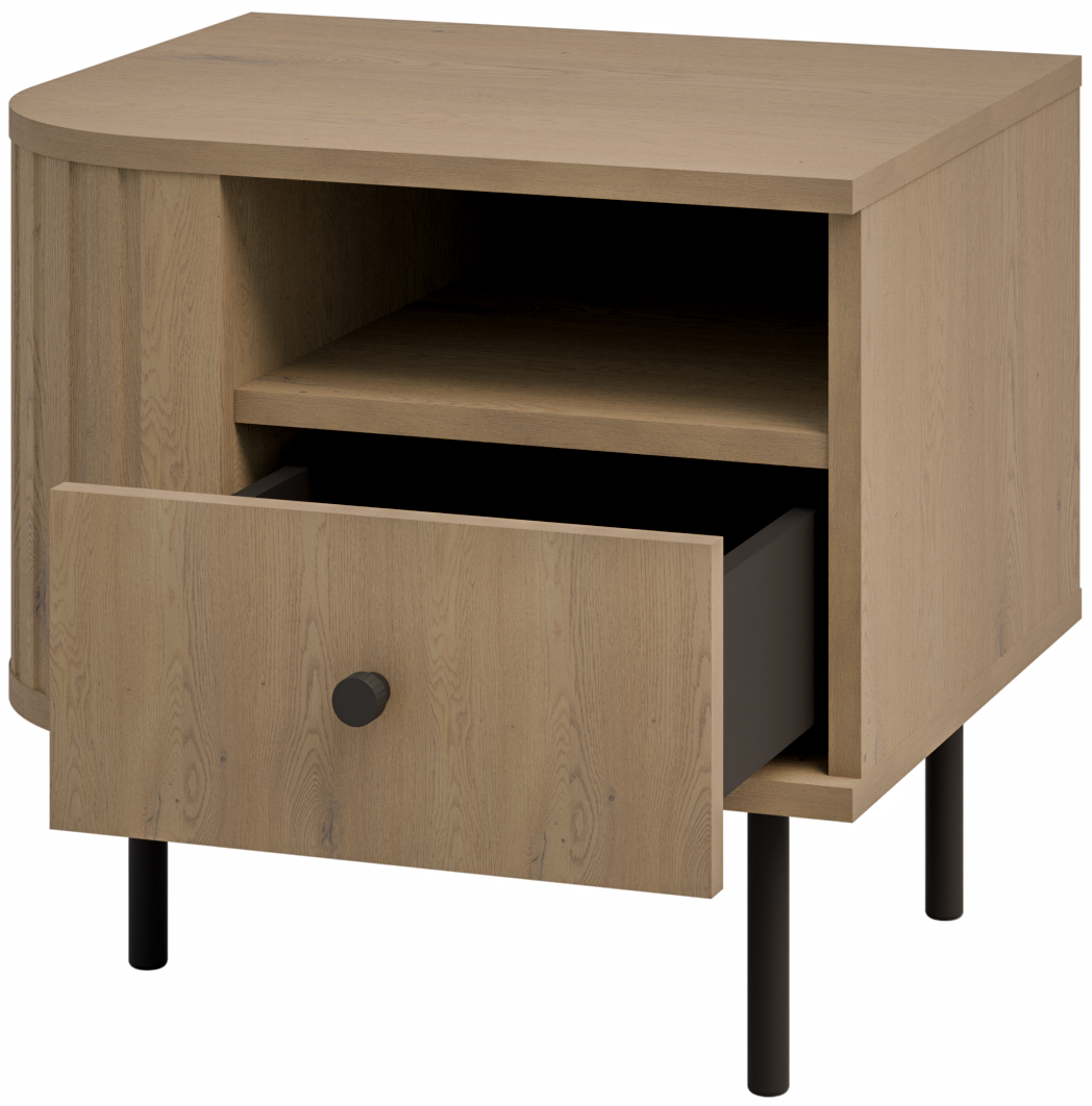 Κομοδίνο Ovelia Αριστερά Φυσικό 48x41.5x45