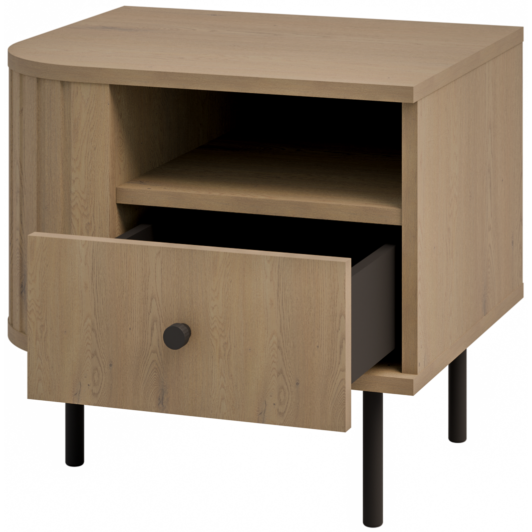 Κομοδίνο Ovelia Αριστερά Φυσικό 48x41.5x45