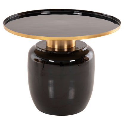 FRYNX SIDE TABLES 2 PCS BLACK & GOLD METAL D60cm & D50.5cm