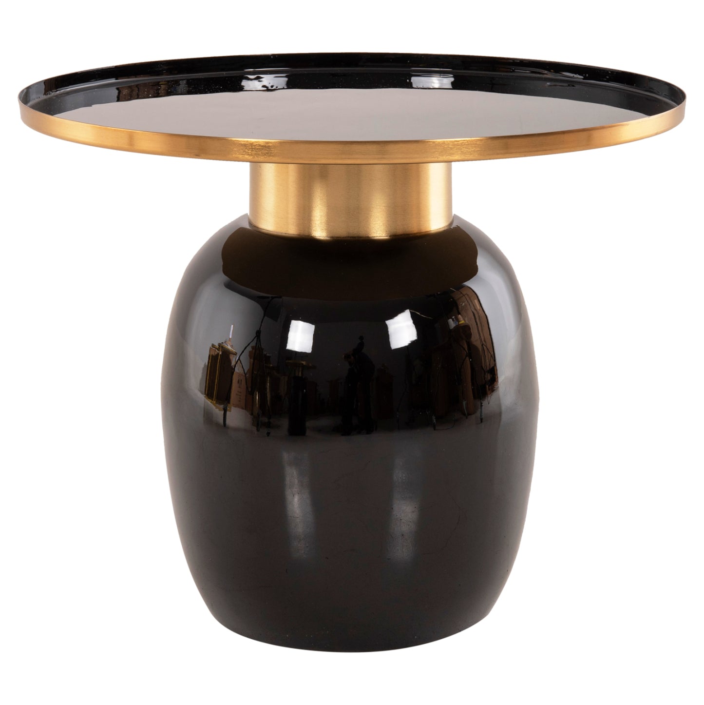 FRYNX SIDE TABLES 2 PCS BLACK & GOLD METAL D60cm & D50.5cm