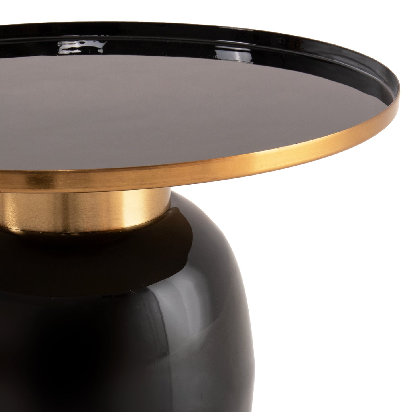 FRYNX SIDE TABLES 2 PCS BLACK & GOLD METAL D60cm & D50.5cm