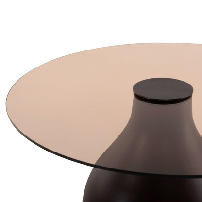 ΒΟΗΘΗΤΙΚΑ ΤΡΑΠΕΖΑΚΙΑ 2 ΤΜΧ CHANG ΞΥΛΟ MANGO ΓΥΑΛΙ TOP Φ55x49,5 & Φ40x36,5
