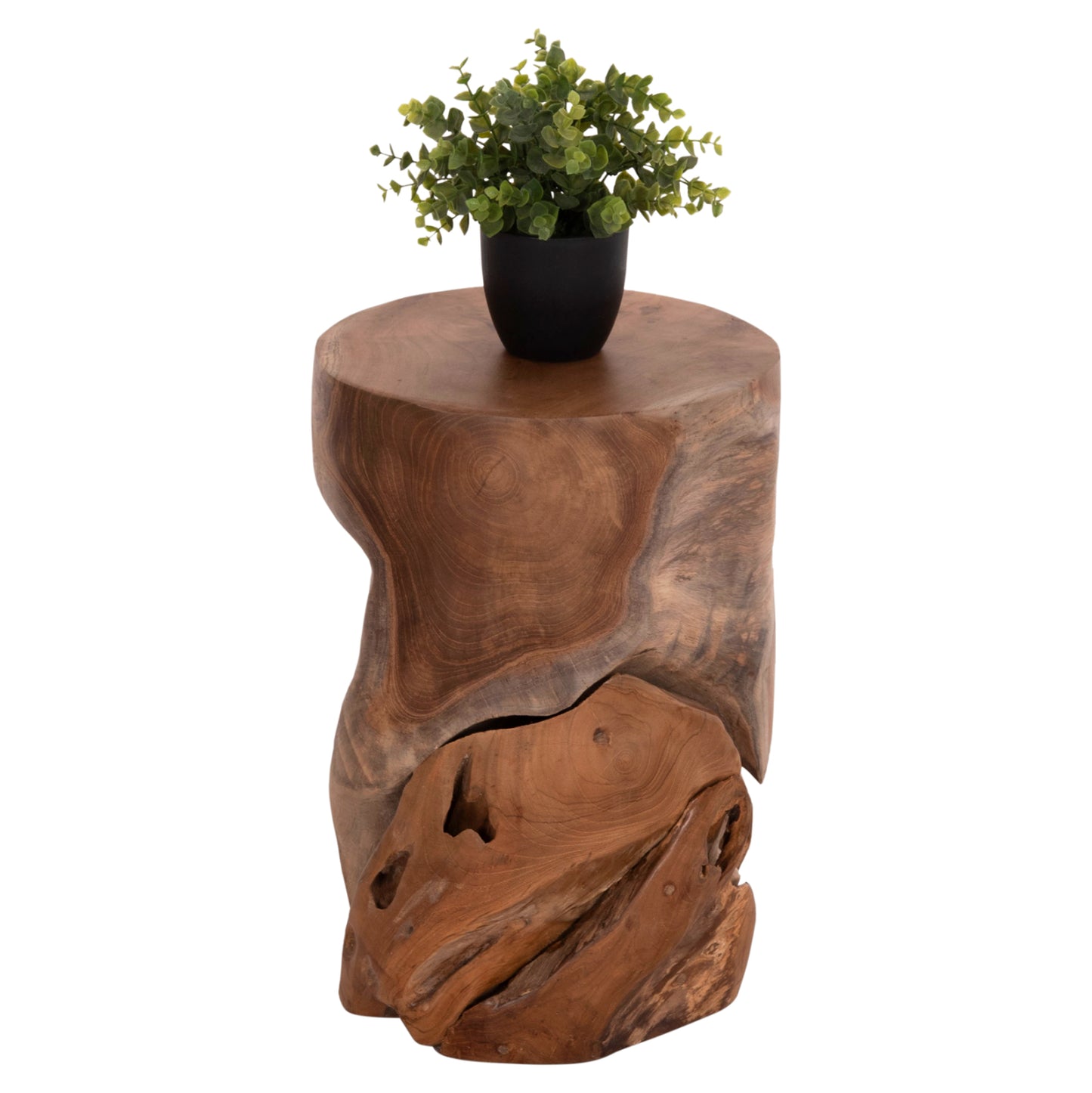 AUXILIARY STOOL/SIDE TABLE STOMP TEAK WOOD NATURAL Ø30x45