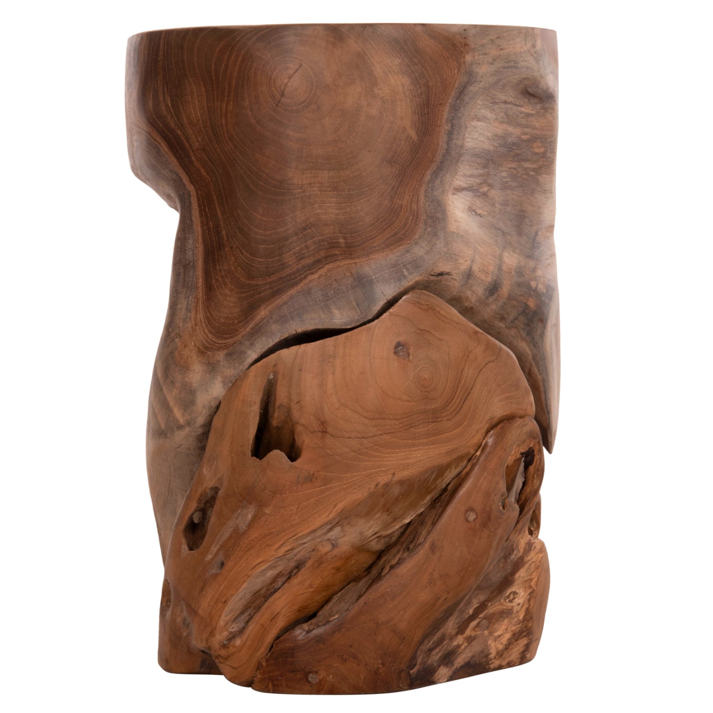 AUXILIARY STOOL/SIDE TABLE STOMP TEAK WOOD NATURAL Ø30x45