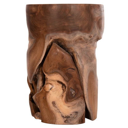 AUXILIARY STOOL/SIDE TABLE STOMP TEAK WOOD NATURAL Ø30x45
